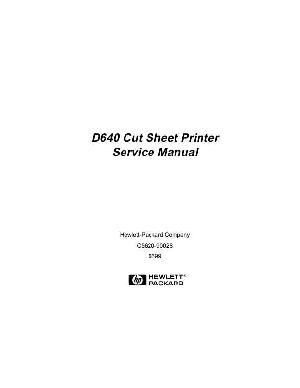 Service manual HP D640 CUT SHEET PRINTER ― Manual-Shop.ru