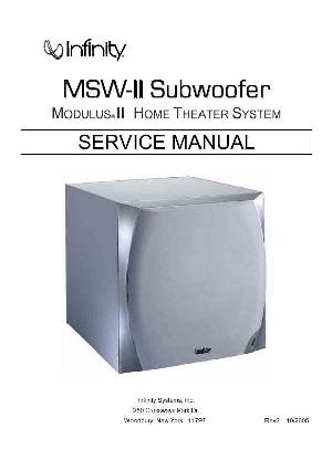 Service manual Infinity MSW II SUBWOOFER ― Manual-Shop.ru