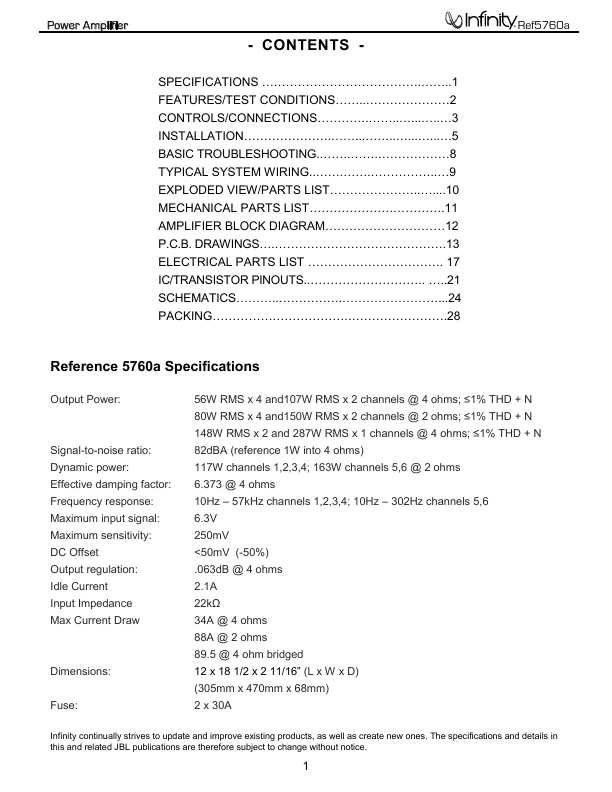 Infinity REFERENCE 5760A Manual Shop.ru