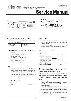 Сервисная инструкция Clarion PI-2987T ― Manual-Shop.ru