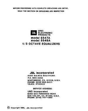 Service manual JBL 5547A, 5549A  ― Manual-Shop.ru