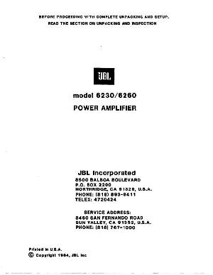 Service manual JBL 6230, 6260  ― Manual-Shop.ru