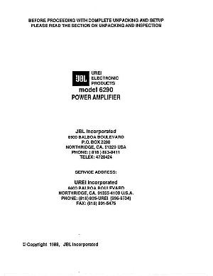 Service manual JBL 6290  ― Manual-Shop.ru