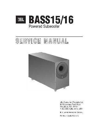 Сервисная инструкция JBL BASS-15, BASS-16 ― Manual-Shop.ru