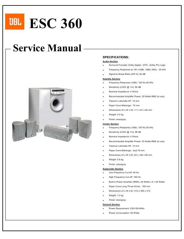 Jbl simply cinema outlet sub 300 specs