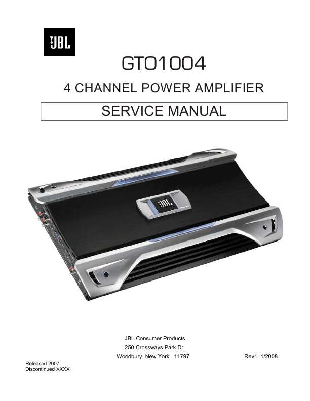Service JBL GTO-1004 ― Manual-Shop.ru
