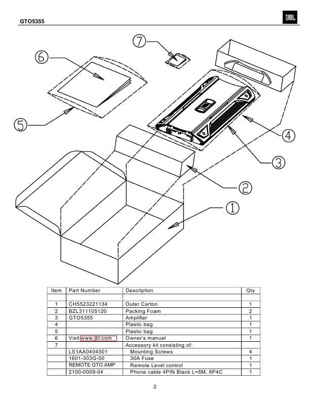 JBL GTO 5355 Manual Shop.ru