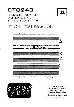 Сервисная инструкция JBL GTQ-240  ― Manual-Shop.ru