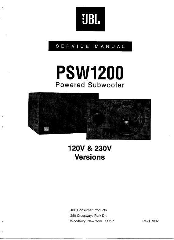 Jbl psw 1200 powered subwoofer connections best sale