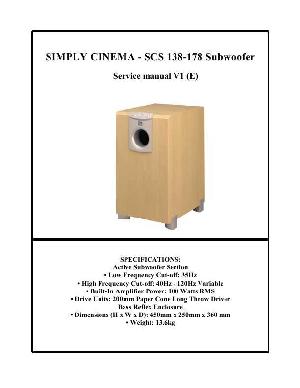 Сервисная инструкция JBL SCS-138, SCS-178  ― Manual-Shop.ru