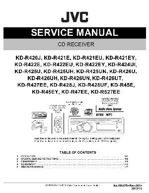 Сервисная инструкция JVC KD-R420, KD-R421, KD-R422, KD-R424, KD-R425, KD-R426, KD-R427, KD-R428, KD-R45E, KD-R47EE, KD-R527EE ― Manual-Shop.ru
