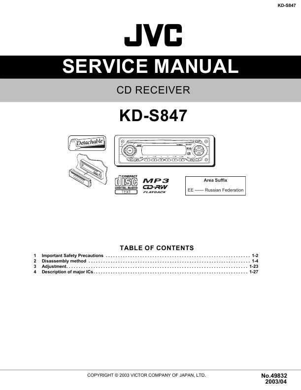 инструкция jvc kd s847