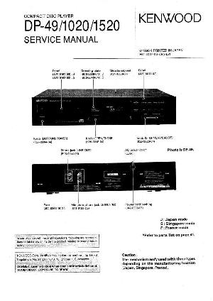 Сервисная инструкция Kenwood DP-42, DP-1020, DP-1520 ― Manual-Shop.ru