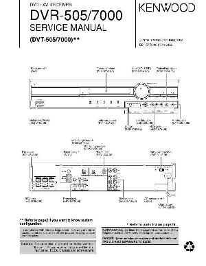 Сервисная инструкция Kenwood DVR-505, DVR-7000 (DVT-505, DVT-7000) ― Manual-Shop.ru