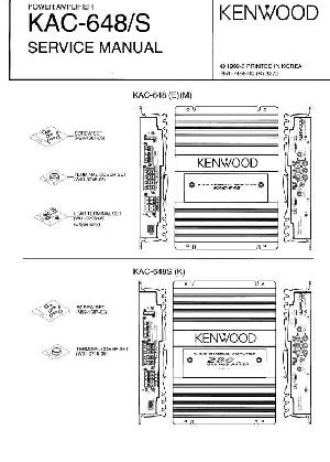 Сервисная инструкция Kenwood KAC-648 S ― Manual-Shop.ru