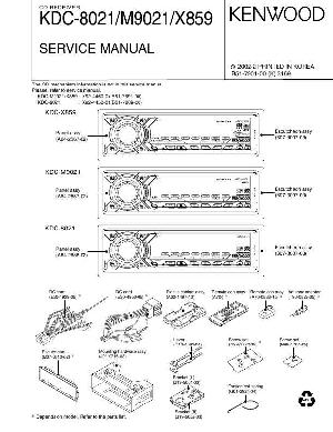 Сервисная инструкция Kenwood KDC-8021, KDC-M9021, KDC-X859 ― Manual-Shop.ru