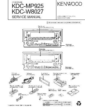 Сервисная инструкция Kenwood KDC-MP925, KDC-W8027 ― Manual-Shop.ru