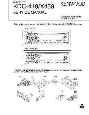 Service manual Kenwood KDC-X459, KDC-419 ― Manual-Shop.ru