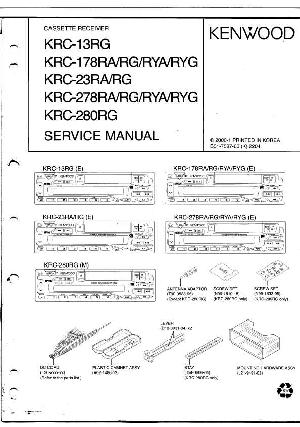 Service manual Kenwood KRC-13RG, KRC-178R, KRC-23R, KRC-278R, KRC-280RG ― Manual-Shop.ru