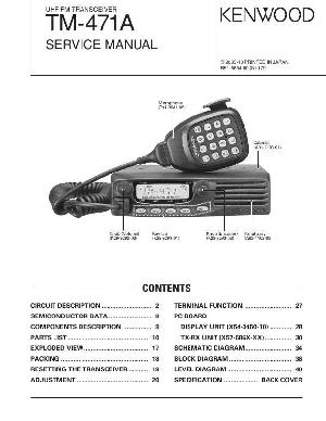 Сервисная инструкция Kenwood TM-471A ― Manual-Shop.ru