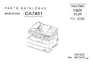 Service manual Konica-Minolta 190F PARTS ― Manual-Shop.ru