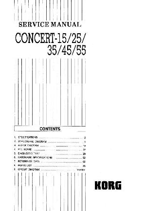 Сервисная инструкция KORG CONCERT-15, 25, 35, 45, 55 ― Manual-Shop.ru