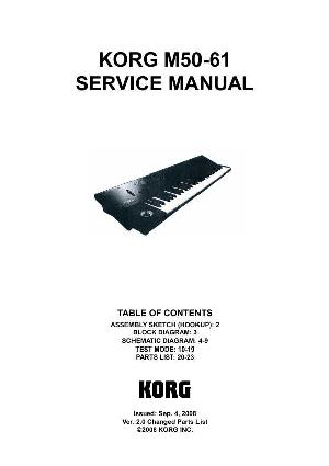 Сервисная инструкция Korg M50-61 ― Manual-Shop.ru