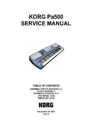 Сервисная инструкция Korg PA500  ― Manual-Shop.ru