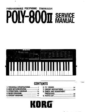 Сервисная инструкция Korg POLY-800II ― Manual-Shop.ru