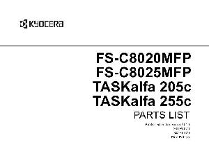 Service manual Kyocera FS-C8020MFP, C8025MFP, TASKALFA-205C, 255C, Parts catalog ― Manual-Shop.ru