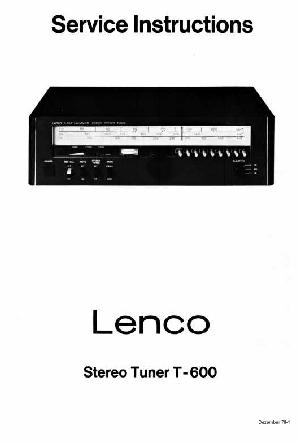 Сервисная инструкция Lenco T-600 ― Manual-Shop.ru