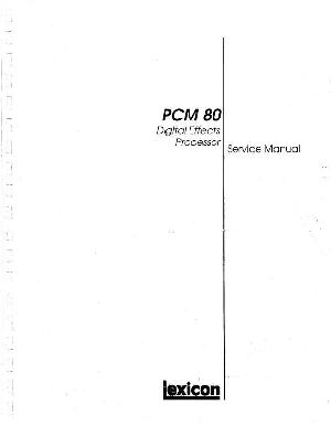 Сервисная инструкция Lexicon PCM-80 ― Manual-Shop.ru