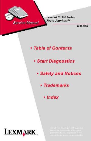Сервисная инструкция Lexmark 310-SERIES PHOTO JETPRINTER ― Manual-Shop.ru