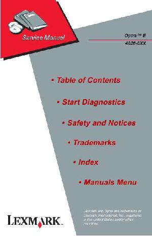 Сервисная инструкция Lexmark Optra E ― Manual-Shop.ru