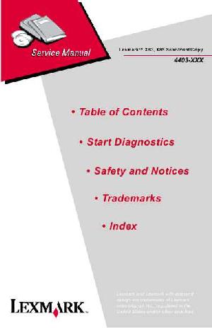 Сервисная инструкция Lexmark X83, X85 SCAN, PRINT, COPY ― Manual-Shop.ru