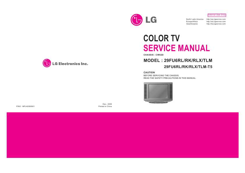 Service Manual Lg 29fu6rl Cw62d Chassis Manual Shop Ru