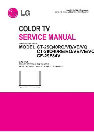Сервисная инструкция LG CT-25Q40XX, CT-29Q40XX, CT-29F84V, MC-022A chassis ― Manual-Shop.ru