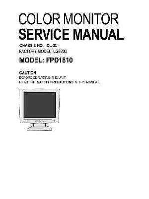 Сервисная инструкция LG FPD1810 ― Manual-Shop.ru