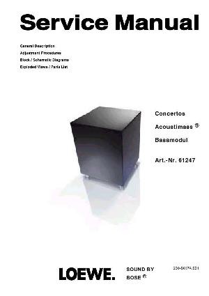 Сервисная инструкция Loewe CONCERTOS ACOUSTIMASS 61247 ― Manual-Shop.ru