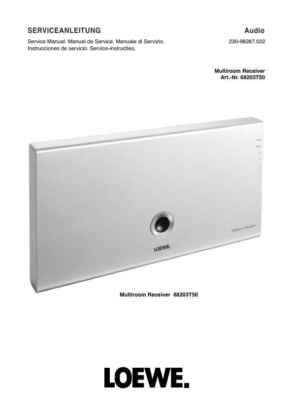 Service manual Loewe MULTIROOM RECEIVER 68203T50 Manual Shop.ru