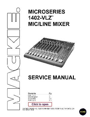 Service manual Mackie 1402VLZ ― Manual-Shop.ru