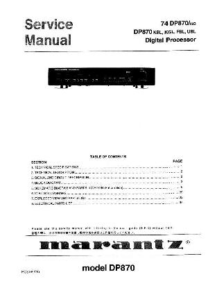 Service manual Marantz 74DP870 ― Manual-Shop.ru