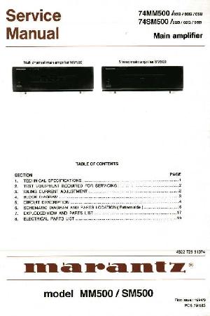 Сервисная инструкция Marantz 74MM500, 74SM500 ― Manual-Shop.ru