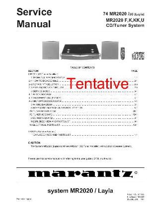 Service manual Marantz 74MR2020, MR-2020 ― Manual-Shop.ru