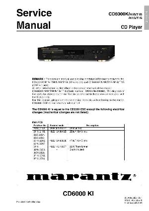 Сервисная инструкция Marantz CD-6000KI  ― Manual-Shop.ru