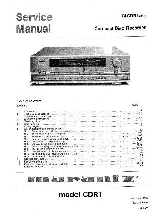 Сервисная инструкция Marantz CDR-1 ― Manual-Shop.ru