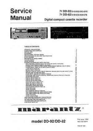 Сервисная инструкция Marantz DD-82, DD-92 ― Manual-Shop.ru