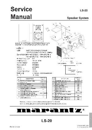 Сервисная инструкция Marantz LS-20 ― Manual-Shop.ru