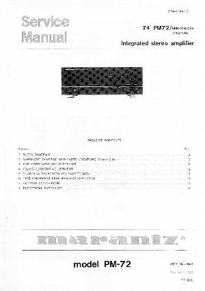 Сервисная инструкция Marantz PM-72 ― Manual-Shop.ru