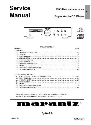 Сервисная инструкция Marantz SA-14 ― Manual-Shop.ru